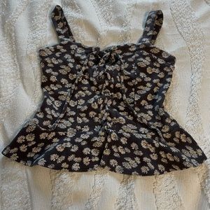 Aeropostale floral front tie blouse